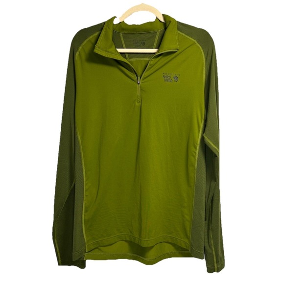 Mountain Hardwear Butterman 1/4 Zip Shirt Men's Medium Green Wicking‎ UPF 50 - Picture 1 of 5
